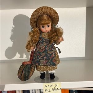 Madame Alexander Anne at the Station Doll with Paisley Dress and Straw Hat
